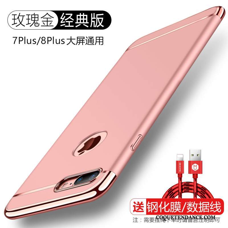 iPhone 8 Plus Coque Délavé En Daim Support Incassable Tendance Rouge