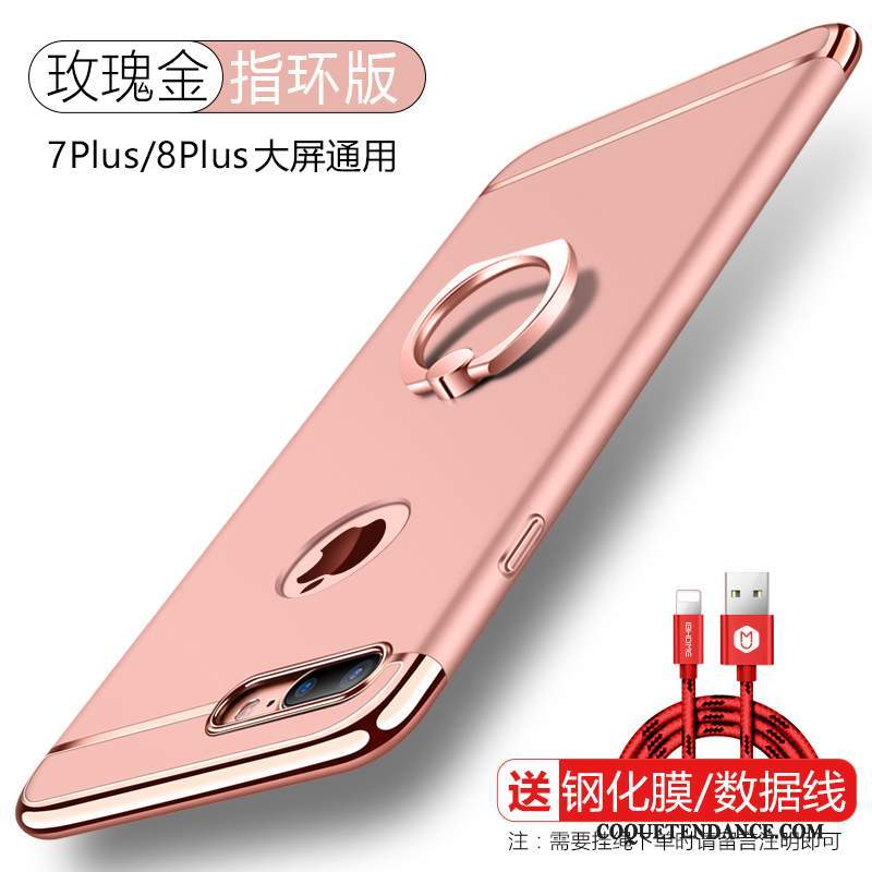 iPhone 8 Plus Coque Délavé En Daim Support Incassable Tendance Rouge