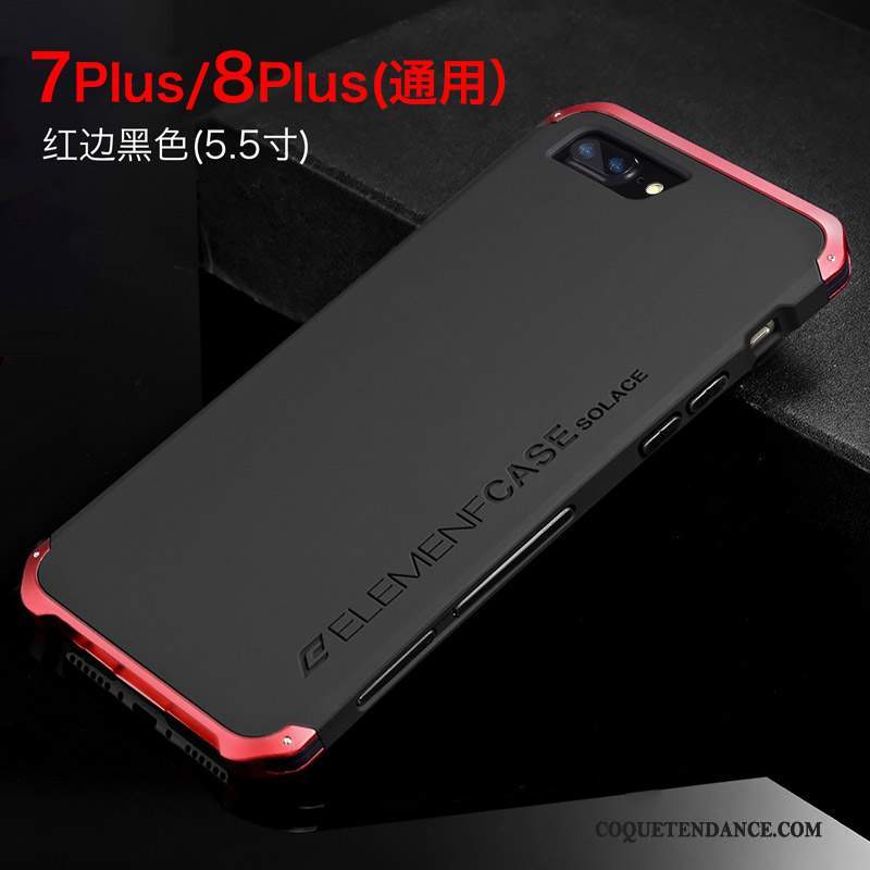 iPhone 8 Plus Coque Incassable De Téléphone Métal Noir Tendance