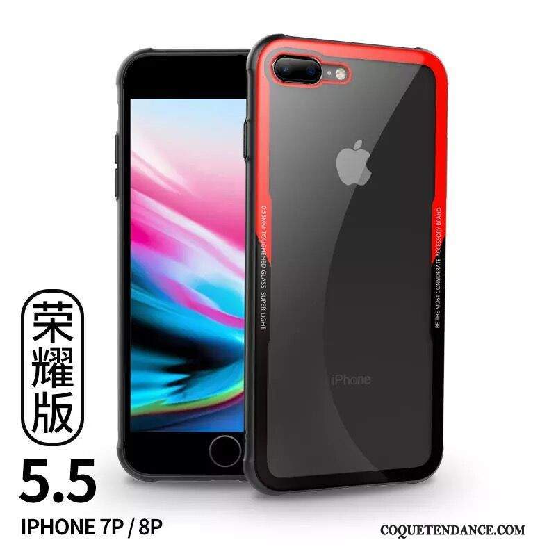 iPhone 8 Plus Coque Nouveau Transparent Verre Trempé Silicone