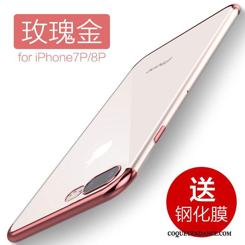 iPhone 8 Plus Coque Rouge Fluide Doux Incassable Tout Compris Transparent