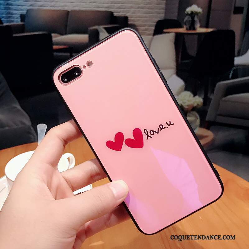 iPhone 8 Plus Coque Silicone Rose Étui Protection Amoureux