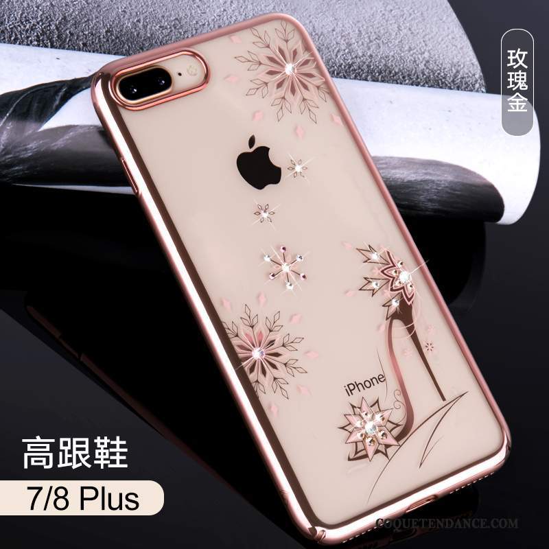 iPhone 8 Plus Coque Strass De Téléphone Transparent Luxe Difficile