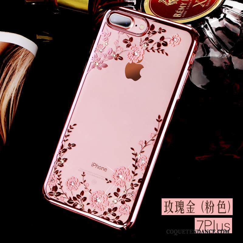 iPhone 8 Plus Coque Strass De Téléphone Transparent Luxe Difficile