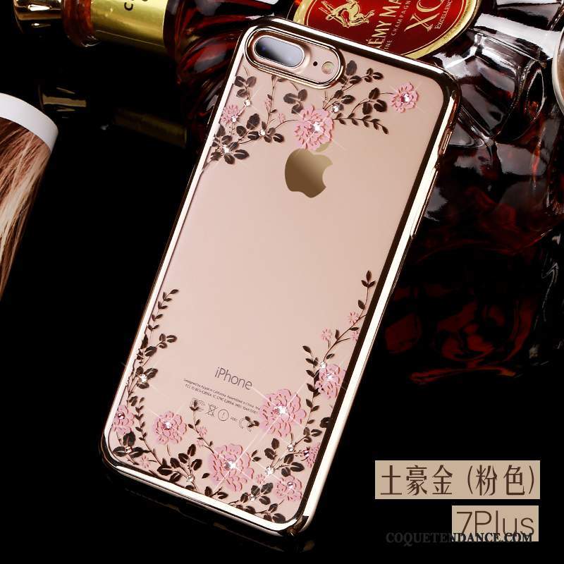 iPhone 8 Plus Coque Strass De Téléphone Transparent Luxe Difficile