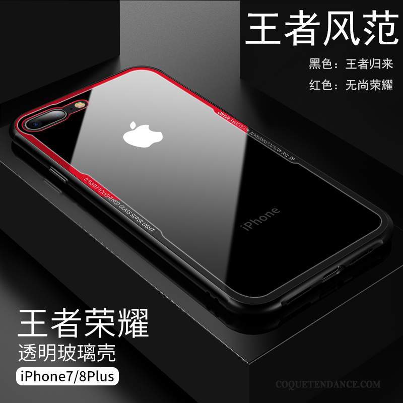 iPhone 8 Plus Coque Verre Blanc Étui Protection Très Mince