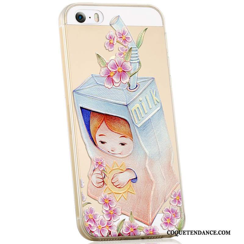 iPhone Se Coque Fluide Doux Étui Personnalité Silicone Dessin Animé