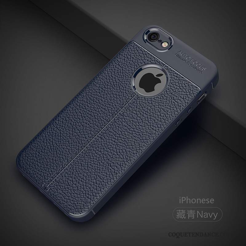 iPhone Se Coque Silicone Étui Bleu Cuir Modèle Fleurie