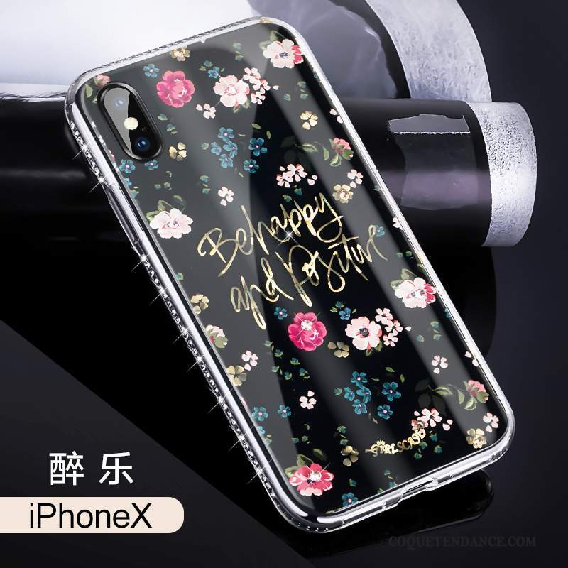 iPhone X Coque De Téléphone Incassable Fluide Doux Strass Nouveau