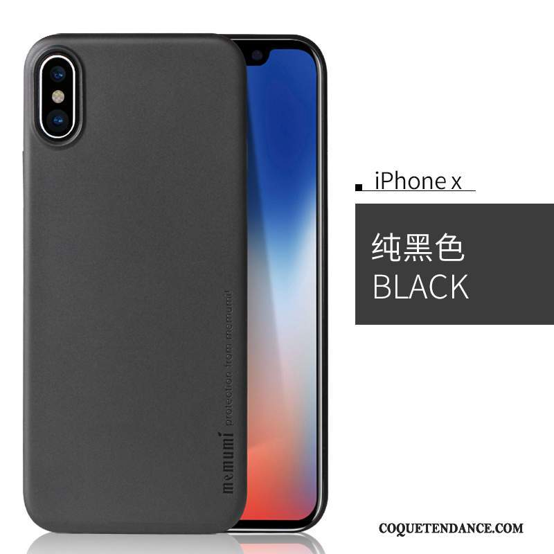 iPhone X Coque Difficile Délavé En Daim De Téléphone Noir