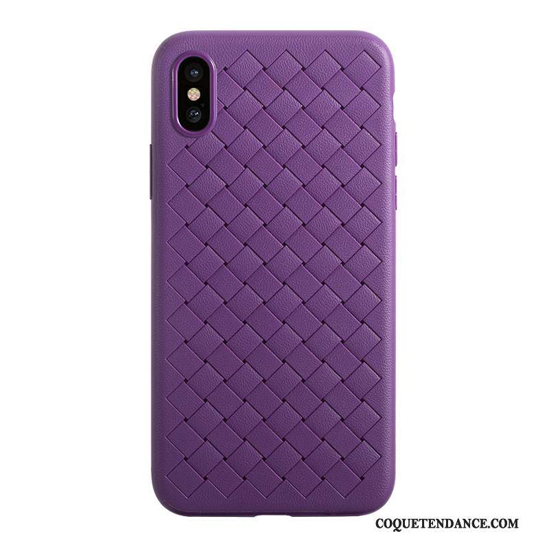 iPhone X Coque Modèle Fleurie Violet Cuir Qualité De Téléphone