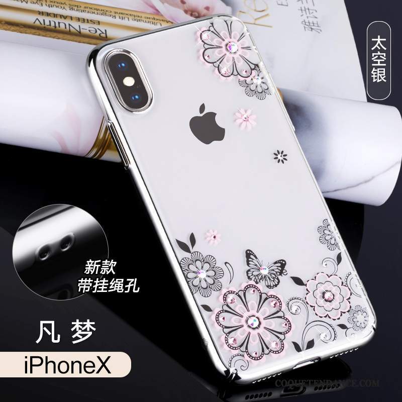 iPhone X Coque Multicolore Incassable Étui Strass Luxe