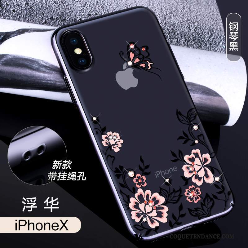 iPhone X Coque Multicolore Incassable Étui Strass Luxe