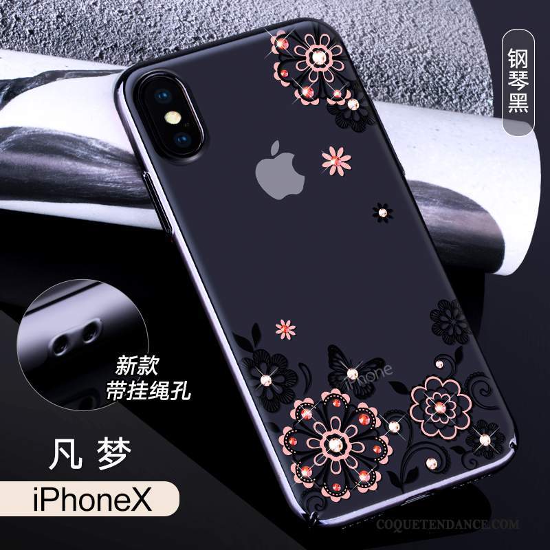 iPhone X Coque Multicolore Incassable Étui Strass Luxe