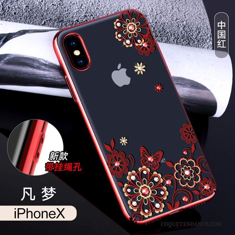 iPhone X Coque Multicolore Incassable Étui Strass Luxe