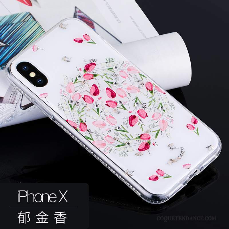 iPhone X Coque Nouveau Incassable Rose De Téléphone Luxe