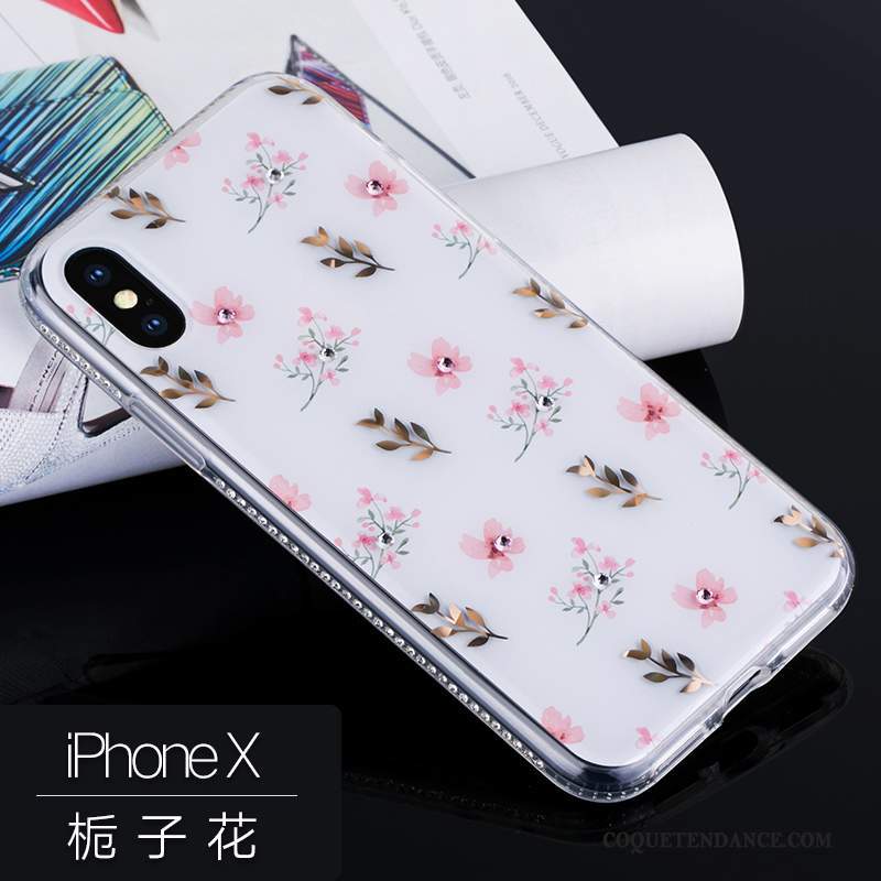 iPhone X Coque Nouveau Incassable Rose De Téléphone Luxe