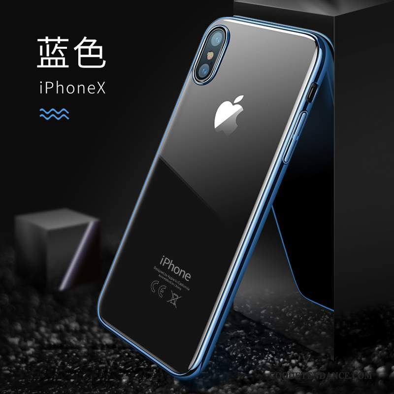 iPhone X Coque Or Nouveau Très Mince Tendance Transparent