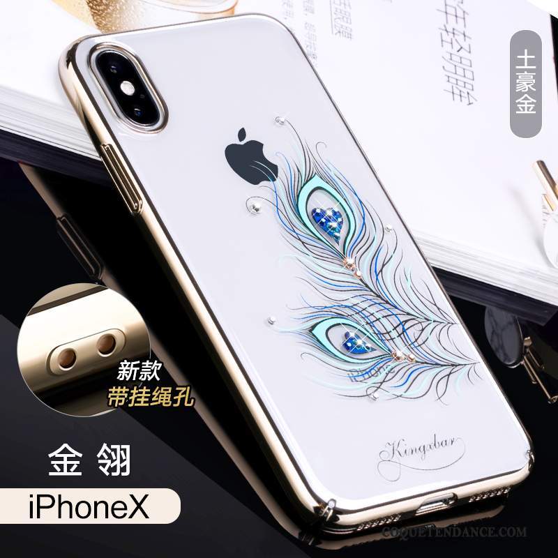 iPhone X Coque Or Strass Difficile Luxe