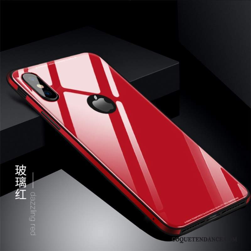 iPhone X Coque Rouge Fluide Doux Tendance Nouveau Verre
