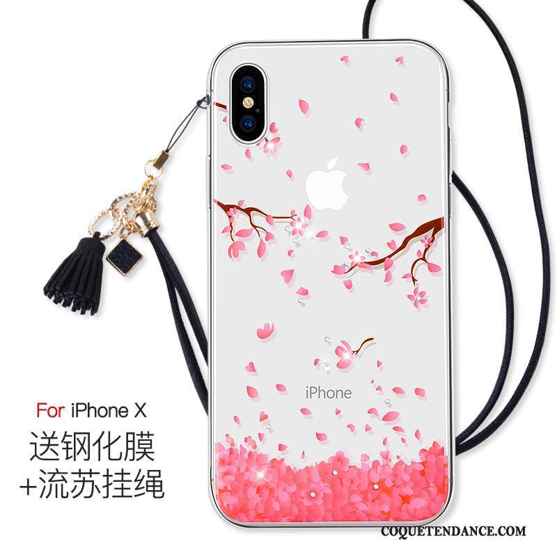 iPhone X Coque Transparent Incassable Marque De Tendance De Téléphone Anneau