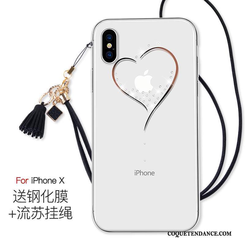 iPhone X Coque Transparent Incassable Marque De Tendance De Téléphone Anneau