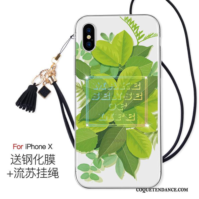 iPhone X Coque Transparent Incassable Marque De Tendance De Téléphone Anneau