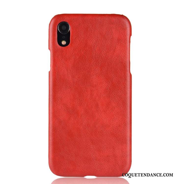 iPhone Xr Coque Protection Couvercle Arrière Difficile De Téléphone Litchi