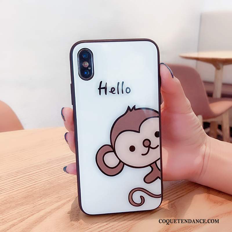 iPhone Xs Coque De Téléphone Singe Amoureux Créatif Rose