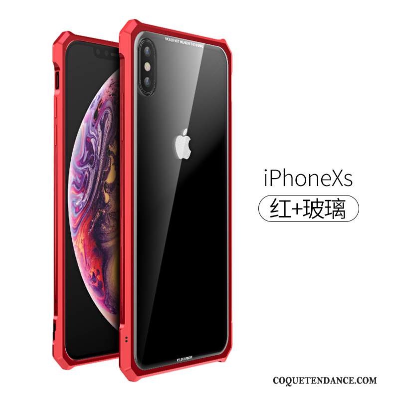 iPhone Xs Coque De Téléphone Verre Personnalité Net Rouge Simple