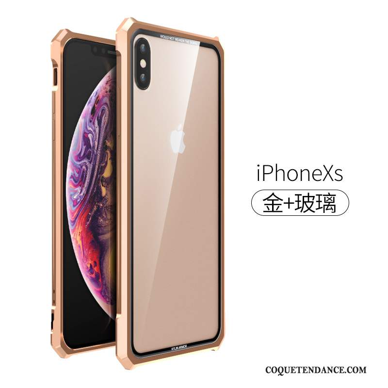 iPhone Xs Coque De Téléphone Verre Personnalité Net Rouge Simple