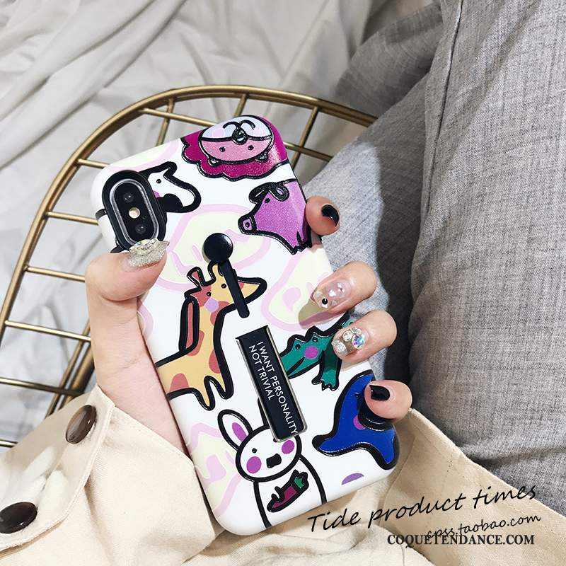 iPhone Xs Coque Dessin Animé De Téléphone Bleu Incassable Créatif