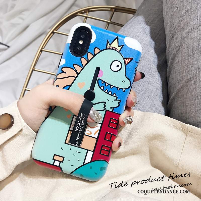 iPhone Xs Coque Dessin Animé De Téléphone Bleu Incassable Créatif