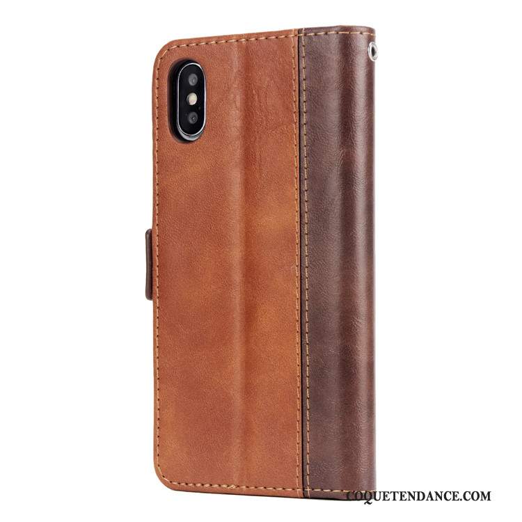 iPhone Xs Coque Incassable Ornements Suspendus Carte De Téléphone Étui En Cuir