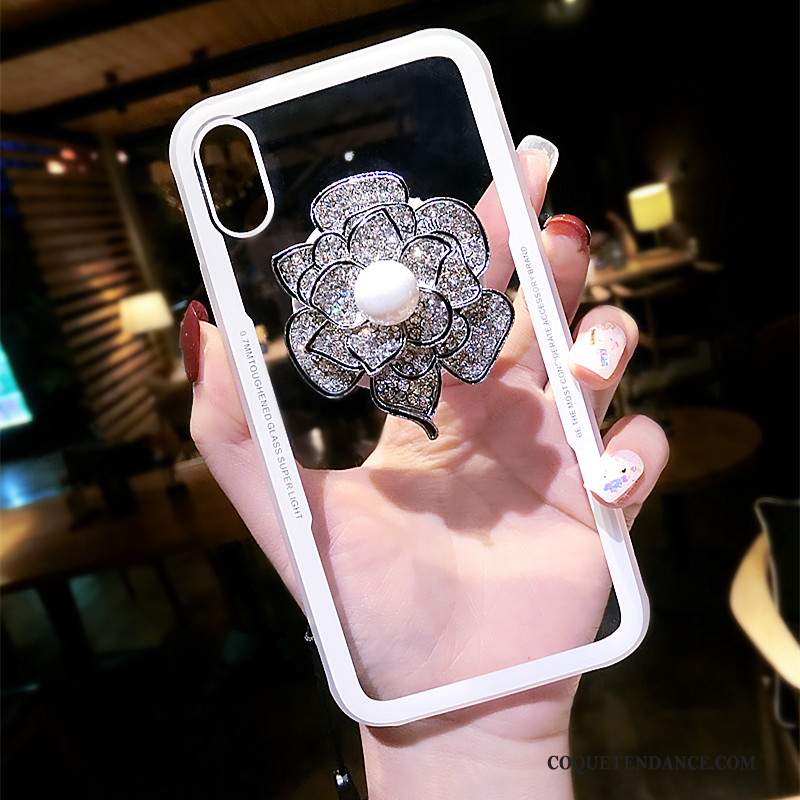 iPhone Xs Coque Marque De Tendance Strass Nouveau Ornements Suspendus Fleurs