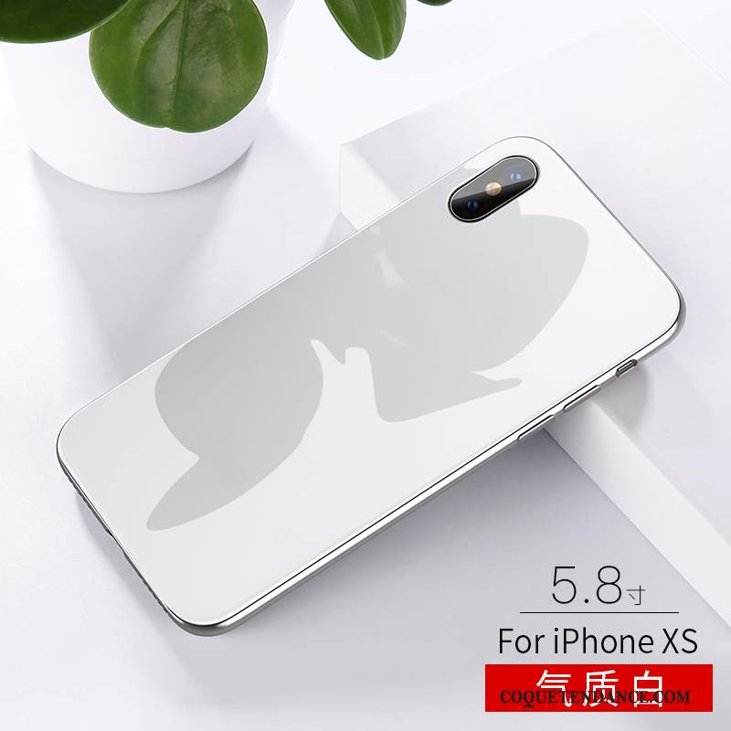iPhone Xs Coque Transparent Rouge Miroir Incassable