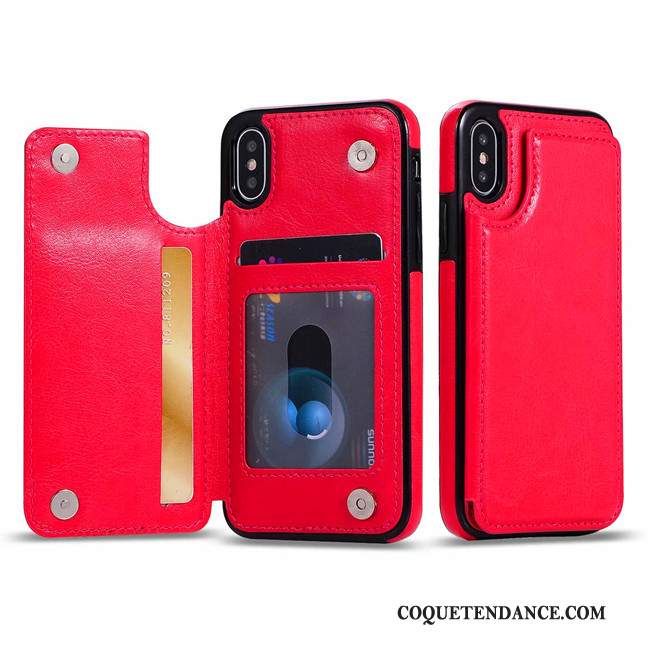 iPhone Xs Max Coque Carte Nouveau Incassable Rouge