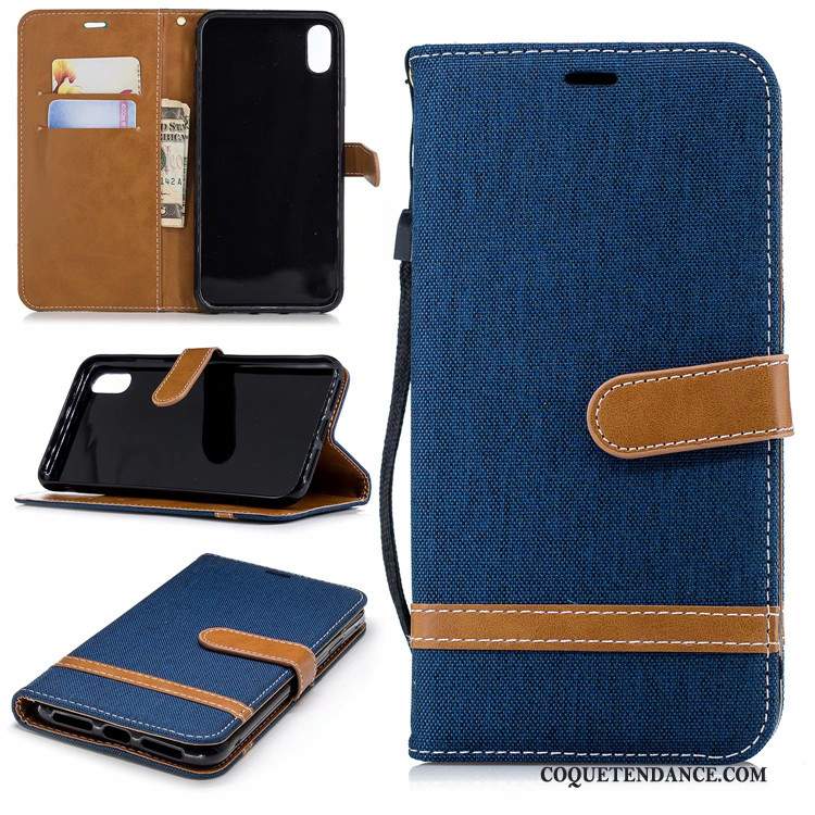 iPhone Xs Max Coque Carte Support Bleu De Téléphone En Denim