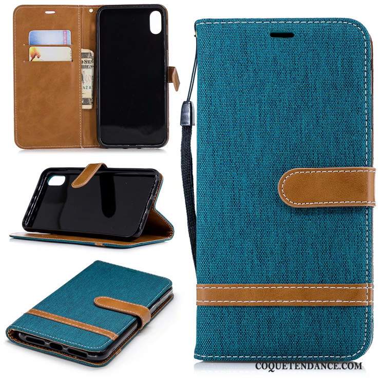 iPhone Xs Max Coque Carte Support Bleu De Téléphone En Denim