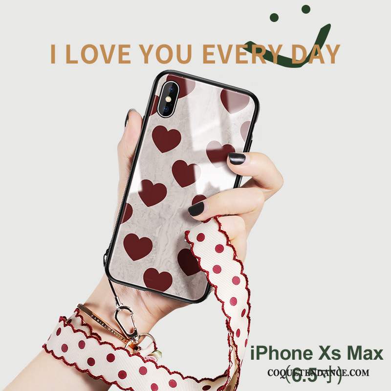 iPhone Xs Max Coque De Téléphone Ornements Suspendus Incassable Marque De Tendance Verre