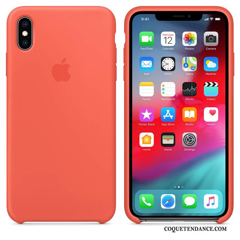 iPhone Xs Max Coque De Téléphone Silicone Net Rouge Protection Étui