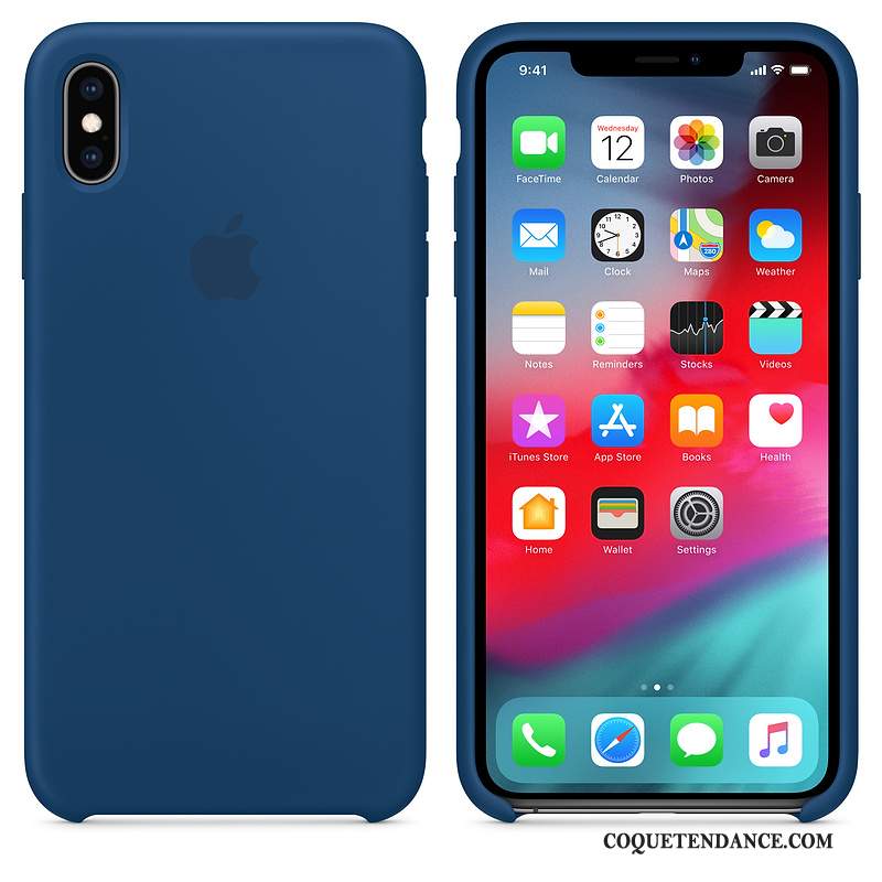 iPhone Xs Max Coque De Téléphone Silicone Net Rouge Protection Étui