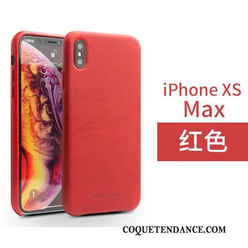 iPhone Xs Max Coque De Téléphone Simple Cuir Véritable Protection Couvercle Arrière