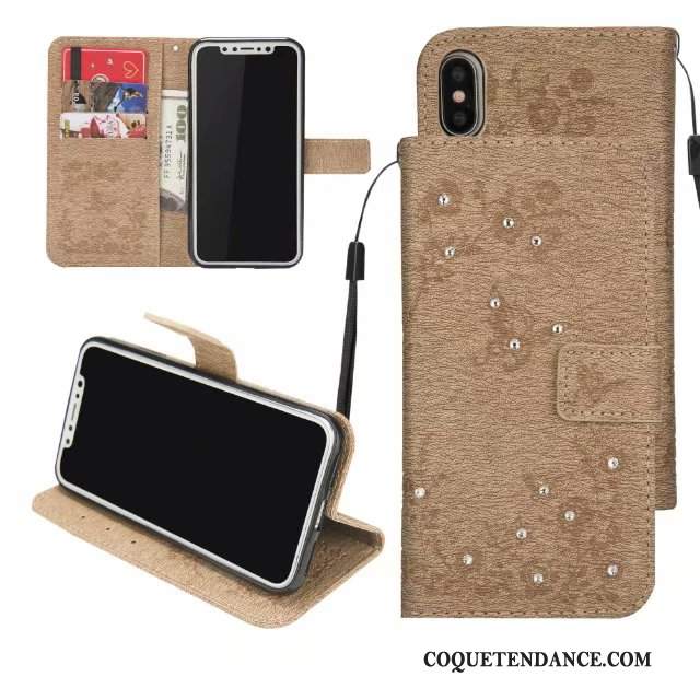 iPhone Xs Max Coque Housse Incassable Bleu Carte Protection