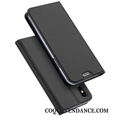 iPhone Xs Max Coque Incassable Protection De Téléphone Or Étui En Cuir