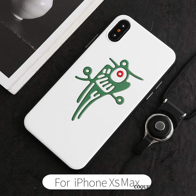 iPhone Xs Max Coque Personnalité Incassable Blanc De Téléphone Marque De Tendance