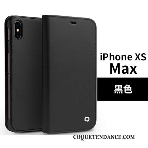 iPhone Xs Max Coque Simple Protection Cuir Véritable Clamshell