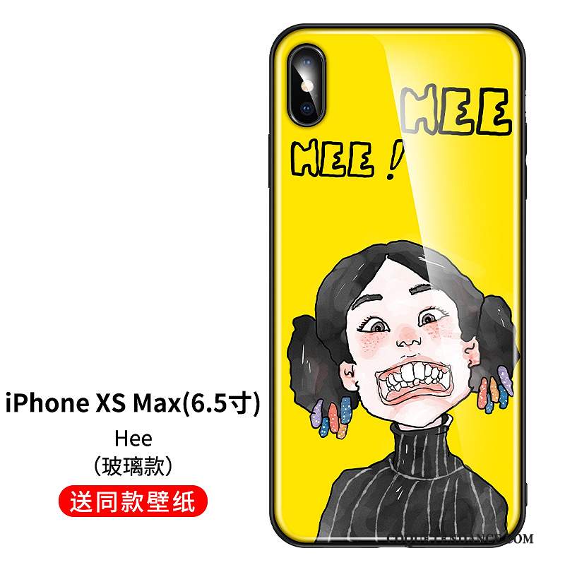 iPhone Xs Max Coque Tout Compris Personnalité Charmant Verre Incassable