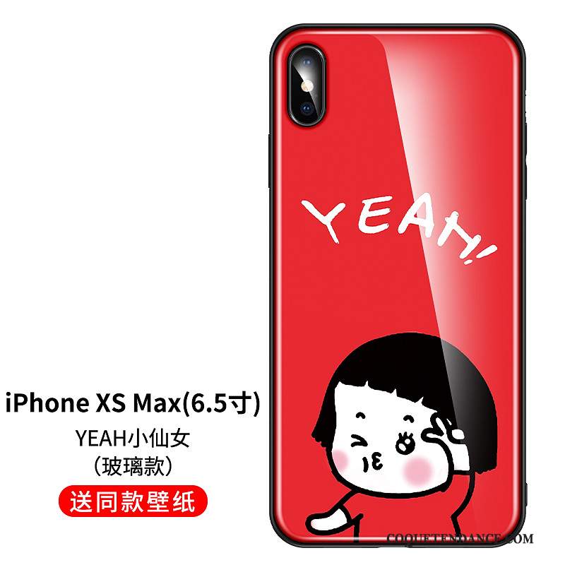 iPhone Xs Max Coque Tout Compris Personnalité Charmant Verre Incassable