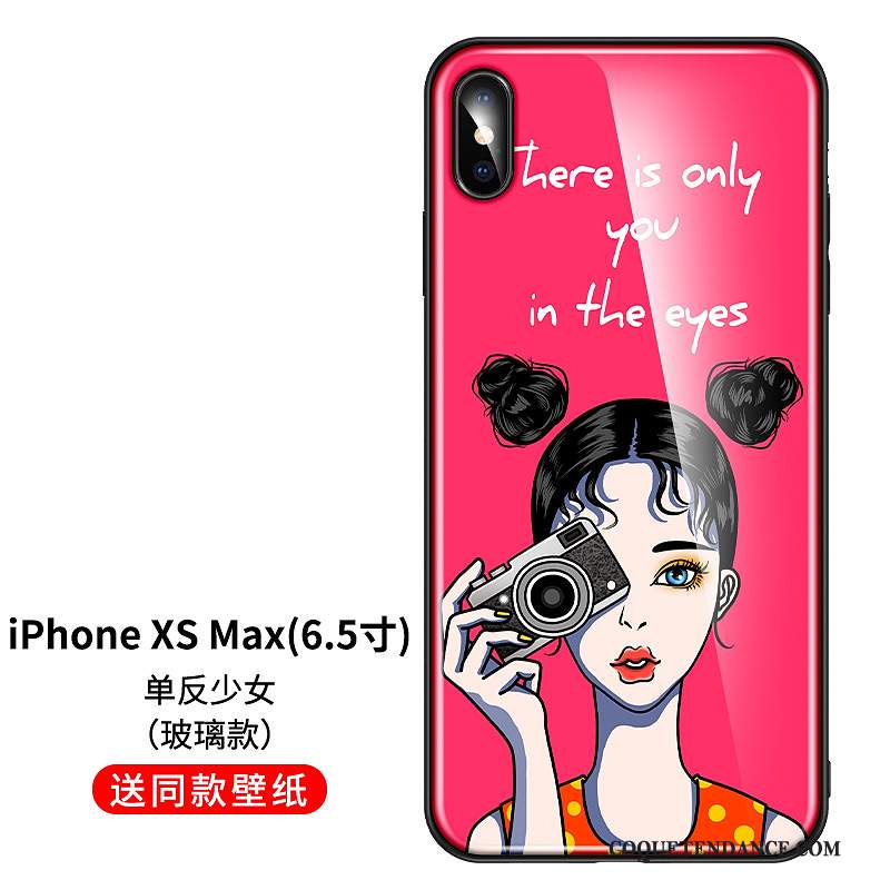 iPhone Xs Max Coque Tout Compris Personnalité Charmant Verre Incassable